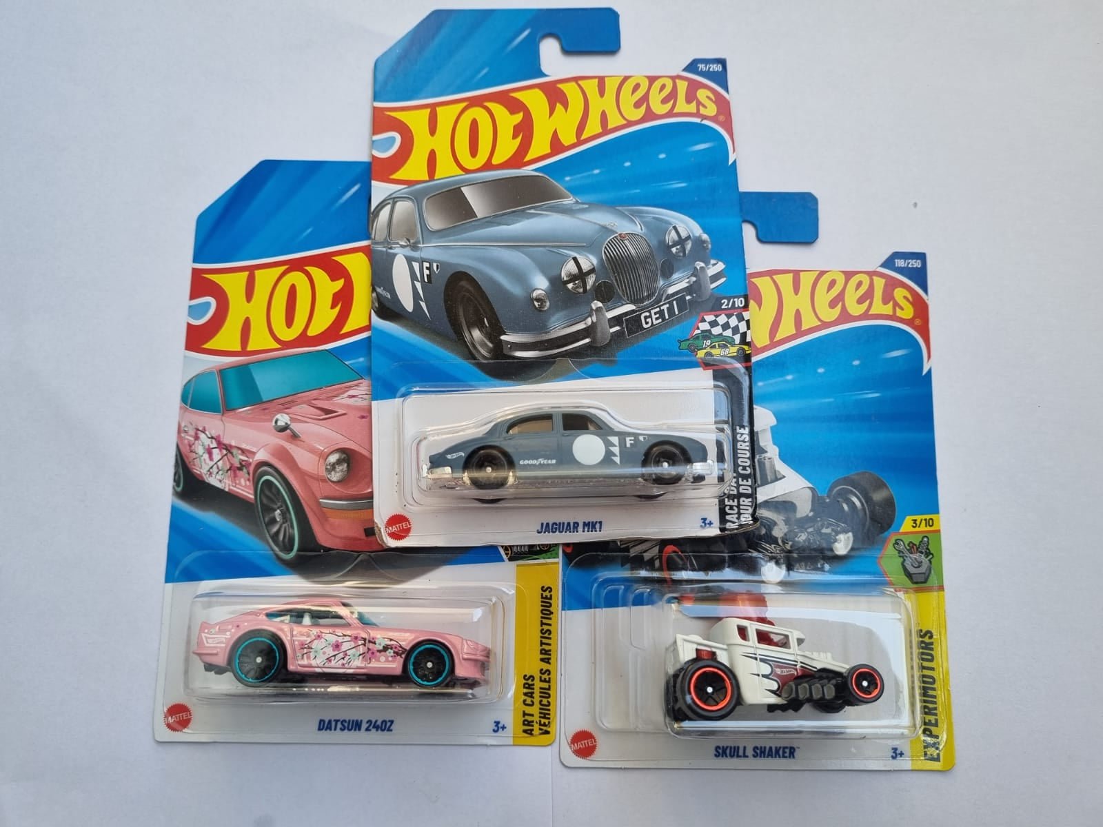 hot wheels 2025 m case imported die cast car combo pack – jaguar mk1, datsun 240z & skull shaker | 1:64 scale collectible set hot wheels 2025 m case imported die cast car combo pack – jaguar mk1, datsun 240z & skull shaker | 1:64 scale collectible set