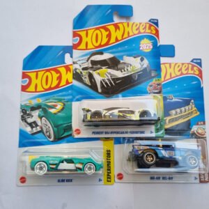 hot wheels 2025 m case imported combo – peugeot 9x8 hypercar, slide kick & big air bel air | set of 3 die cast cars (1:64)