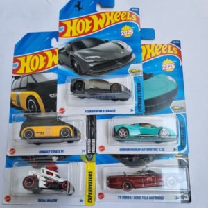 hot wheels 2025 p case imported combo set (5 cars) – ferrari sf90, renault espace f1, gordon murray t.33 & more