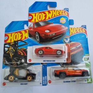 hot wheels 2025 p case combo (3 cars) – porsche 928s, silverado ev rst & kick kart