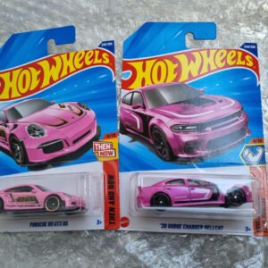 hot wheels pink combo pack porsche 911 gt3 rs + dodge charger hellcat 1:64 die cast cars | limited edition set india