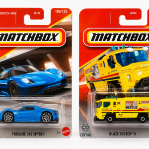 Matchbox Porsche 918 Spyder and Blaze Buster II Fire Rescue Truck Combo Pack of 2 Factory Sealed Die-Cast Cars by Mattel