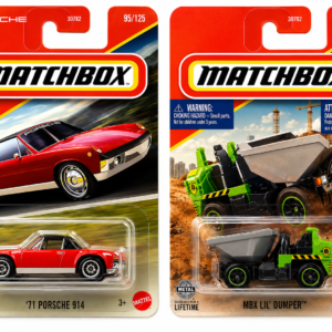 Matchbox '71 Porsche 914 and MBX Lil' Dumper Combo Pack of 2 Factory Sealed Die-Cast Vehicles by Mattel