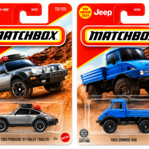 Matchbox 1985 Porsche 911 Rally and 1963 Unimog 406 Combo Pack of 2 Factory Sealed Die-Cast Vehicles by Mattel