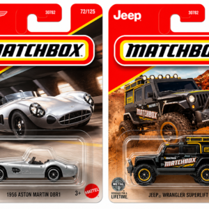 Matchbox 1956 Aston Martin DBR1 and Jeep Wrangler Superlift Combo Pack of 2 Factory Sealed Die-Cast Vehicles by Mattel