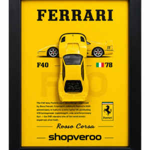 ferrari f40 hot wheels display frame with 1:64 diecast car | premium wall decor for collectors