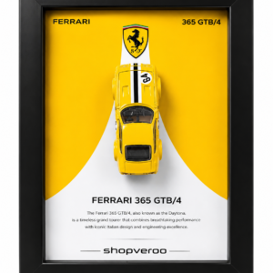 hot wheels ferrari 365 gtb/4 daytona 1:64 diecast display frame | premium collector wall art | ready to hang