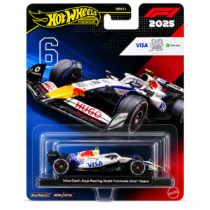 hot wheels premium f1 2025 visa cash app racing bulls formula one team #6 diecast car | metal/metal | real riders | 1:64 scale