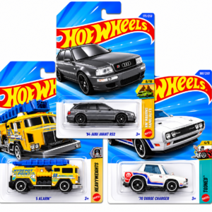 hot wheels 3 car combo pack – '94 audi avant rs2, '70 dodge charger & 5 alarm | mattel die cast 1:64 scale