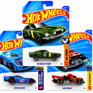 hot wheels die cast car combo pack of 3 | '68 shelby gt500 + supercharged + haulerback | mattel 1:64 scale collectible set
