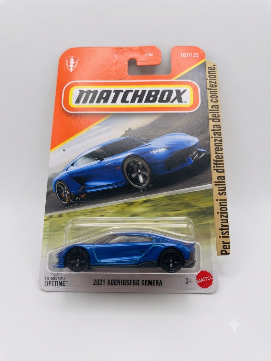 Matchbox 2021 Koenigsegg Gemera 2026 #107/125 Matchbox 2021 Koenigsegg Gemera 2026 #107/125 blue MBX Road Trip 1:64