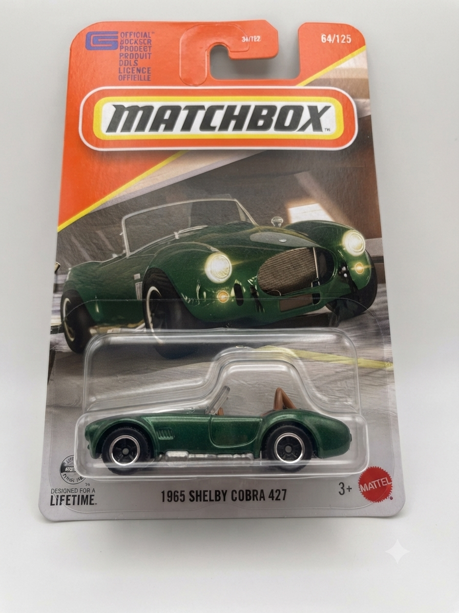 Matchbox 1965 Shelby Cobra 427 2026 #64/125 Matchbox 1965 Shelby Cobra 427 2026 #64/125 JHP11 British Racing Green 1:64