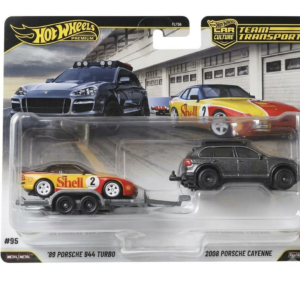 Hot Wheels Premium Team Transport Porsche 944 Turbo #95 with 2008 Porsche Cayenne
